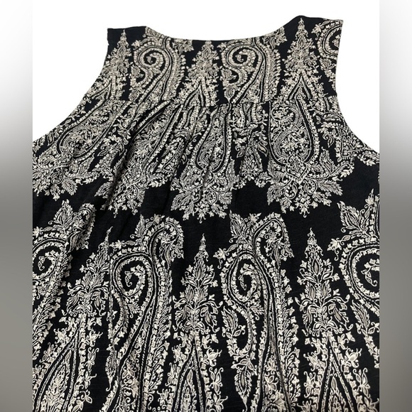 LUCKY BRAND Womens Embroidered Woven Mix Tank Paisley Print Black Extra Small - Picture 6 of 16